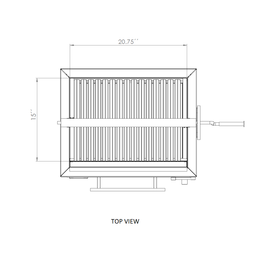 Argentinian Style Stainless Steel Grill with Insulated Lower Box 24"